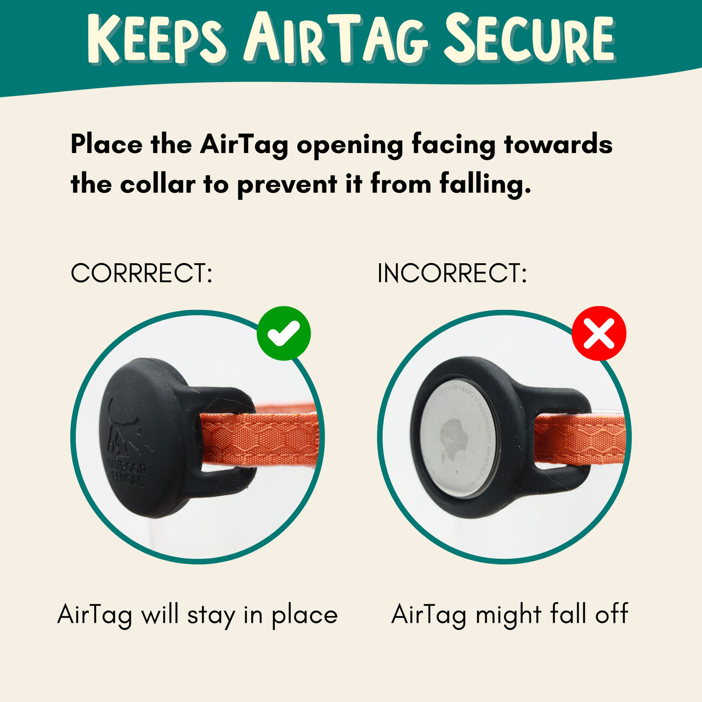 Keeper Airtag for Cats - Airtag Holder for Your Cat Collar